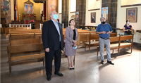 Glory to the Armenian letters and schooling fresco has been restored through the assistance of President Armen Sarkissian: President Sarkissian and Mrs. Sarkissian visited the St. Mesrop Mashtots Church in Oshakan