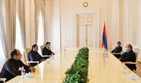 President Armen Sarkissian met with Vahram Baghdasaryan and Eduard Sharmazanov members of the executive body of the Republican Party of Armenia and Hayk Mamijanyan, the leader of the RPA youth organization