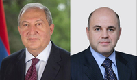 RF Prime Minister Mishustin has congratulated President Armen Sarkissian on the New Year and Christmas