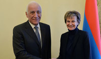 President Vahagn Khachaturyan received the former President of Switzerland Micheline Calmy-Rey