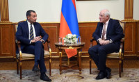 President Vahagn Khachaturyan received Ambassador of Italy Alfonso Di Riso