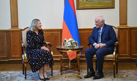 Le président Vahagn Khatchatourian a reçu l'ambassadeur d'Egypte en Arménie Serenade Gamil