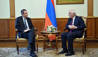 Le président Vahagn Khatchatourian a reçu l'ambassadeur d'Autriche en Arménie, Thomas Mühlmann
