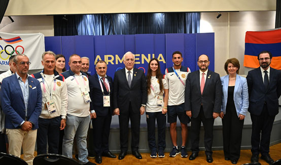 
President Vahagn Khachaturyan attended the opening of the "Olympic House of Armenia" in Paris