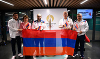 President Vahagn Khachaturyan was present at the competition of gymnast Artur Davtyan