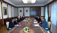 
President Vahagn Khachaturyan received the delegation headed by Mukash Iskandirov, head of the Kazakhstan-Armenia Friendship Group of the Majilis of the Republic of Kazakhstan