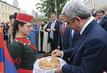 President Serzh Sargsyan attended the ceremony of opening of the Khatchatur Abovian secondary school in Shushi