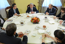 President Serzh Sargsyan received a group of the heads of mass media from the Russian Federation