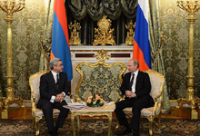 President Serzh Sargsyan met in Moscow with the President of the Russian Federation Vladimir Putin 