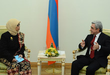 The newly appointed Ambassador of Indonesia Niniek Kun Naryatie presented her credentials to Serzh Sargsyan