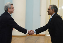 The newly appointed Ambassador of India to Armenia presented his credentials to President Serzh Sargsyan