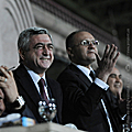 President Serzh Sargsyan at the football match between the national teams of Armenia and the Former Yugoslav Republic of Macedonia-07.10.2010