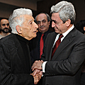 President Serzh Sargsyan and the USSR People’s Artist Edward Mirzoyan at the Talents of Armenia-2010 event-31.01.2011