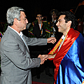 President Serzh Sargsyan meets the national chess team of Armenia which won the World Champion Title--27.07.2011