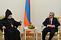President Serzh Sargsyan and His Holiness Catholicos of All Armenians Garegin II meet at the RA Presidential Palace
