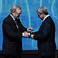 At the plenary meeting of the 20th Congress of the European People’s Party, President Serzh Sargsyan receives the Party badge from the EPP Chairman Wilfred Martens– 07.12.2011