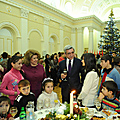 On the occasion of New Year and Christmas holidays President Serzh Sargsyan and Mrs. Rita Sargsyan receive at the Presidential Palace over three dozen large families residing in Yerevan-29.12.2011