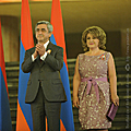 President Serzh Sargsyan and Mrs. Rita Sargsyan at the reception in the K. Demirjian Sport and Concert Complex dedicated to the 20th anniversary of Armenia’s independence-15.09.2011