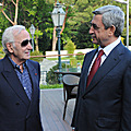 President Serzh Sargsyan and Sharl Aznavour  at the ceremony of opening Aznavour’s residence in Yerevan-07.10.2011